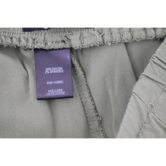 torrid pants women's 2 relaxed Taper challis high rise tie front green stretch - Picture 8 of 12